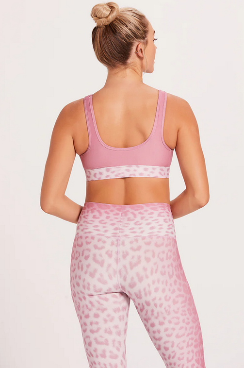 Niyama Sol Women's Peek-A-Boo Sports Bra - Leopard Pink