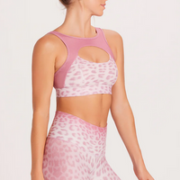 Niyama Sol Women's Peek-A-Boo Sports Bra - Leopard Pink