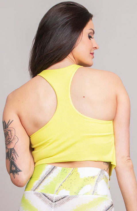 Niyama Sol Women's Tie Tank Sports Bra : Electric Lemon