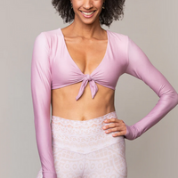 Niyama Sol Women's Long Sleeve Knotty Bra - Rose Petal