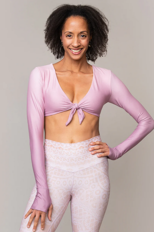 Niyama Sol Women's Long Sleeve Knotty Bra - Rose Petal