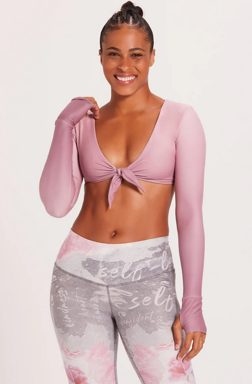 Niyama Sol Women's Long Sleeve Knotty Bra - Rose Petal