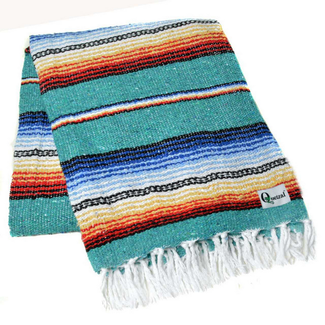 Mexican Blankets Turquoise Green Sante Fe Blanket