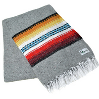 Mexican Blankets Gray with Red and Yellow Taos Blanket