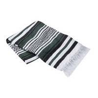 Mexican Blankets Olive, White and Black Vera Cruz Mexican Blanket