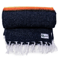 Mexican Blankets Navy with Green, Yellow and Orange Taos Blanket