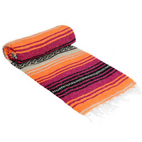 Mexican Blankets Hot Pink, Orange, and Tan La Montana Mexican Blanket