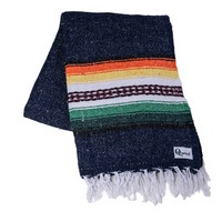 Mexican Blankets Navy with Green, Yellow and Orange Taos Blanket