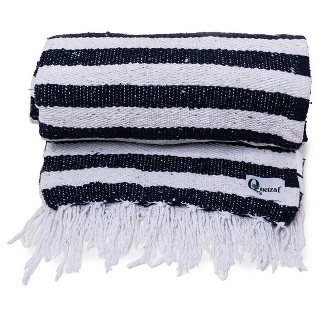 Mexican Blankets Navy and White Cabo Blanket