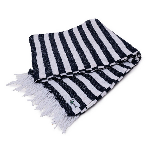 Mexican Blankets Navy and White Cabo Blanket