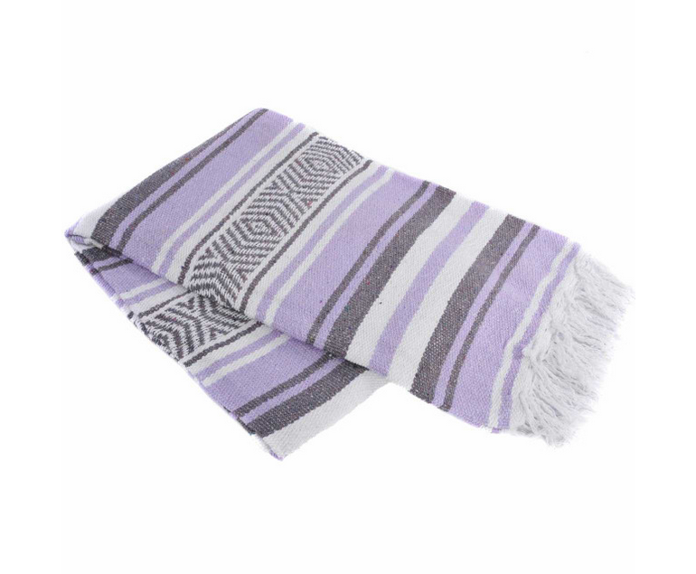 Mexican Blankets Light Purple, Gray, and White Vera Cruz Mexican Blanket