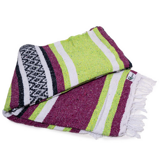 Mexican Blankets Apple Green, Magenta, Navy Cancun Blanket