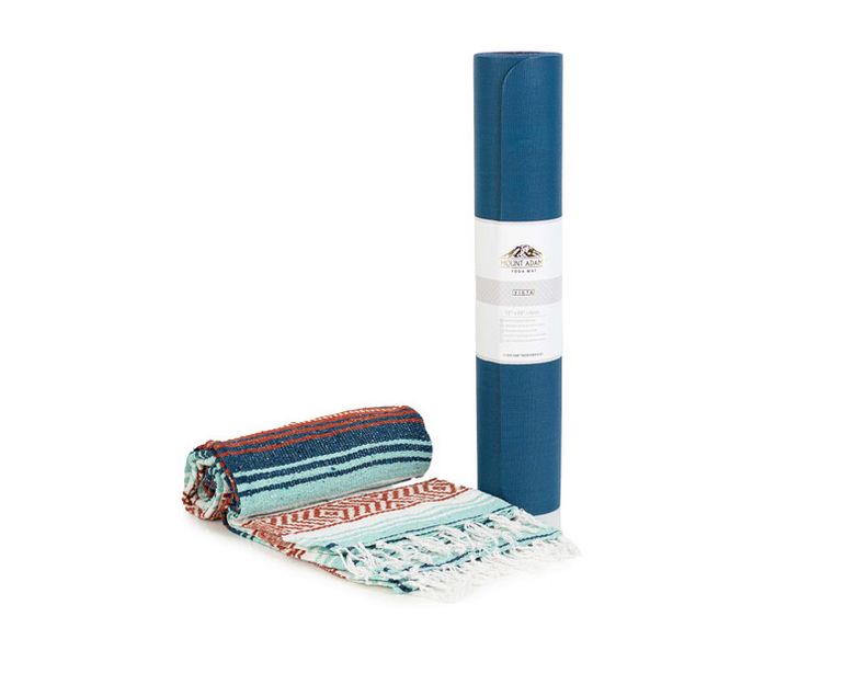 Mexican Blankets Mount Adams Vista Yoga Mat and Blanket Kit