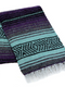 Mexican Blankets Dark Purple, Mint Green, and Charcoal La Montana Mexican Blanket