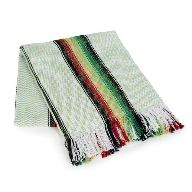 Mexican Blankets La Playa Mexican Blanket - Light Green