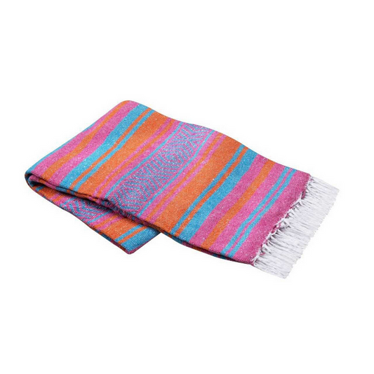 Mexican Blankets Hot Pink, Turquoise and Orange Vera Cruz Mexican Blanket