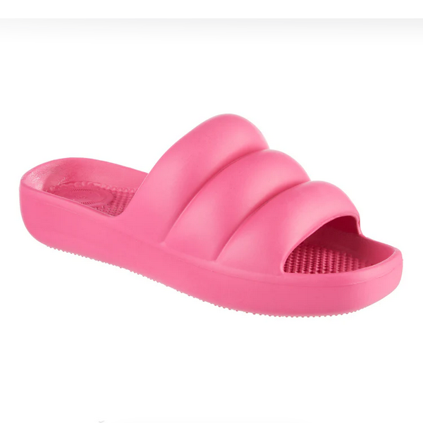 Totes  Women's Molded Puffy Slide with Everywear