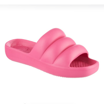 Totes  Women's Molded Puffy Slide with Everywear