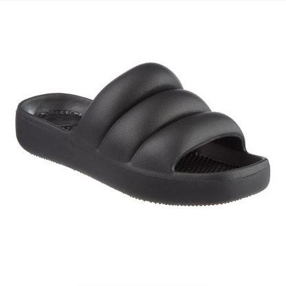 Totes  Women's Molded Puffy Slide with Everywear