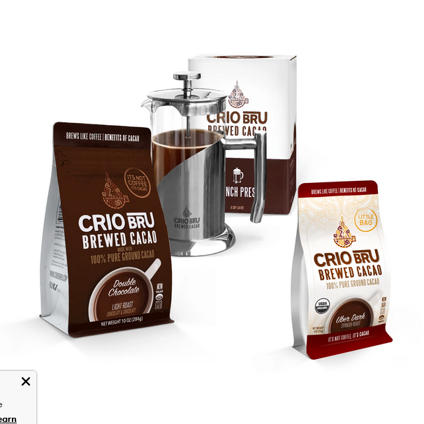 Crio Bru Mini 6 Cup Stovetop Espresso Maker Double Chocolate Welcome Starter Set