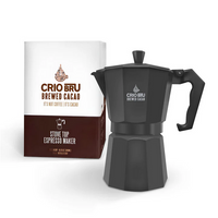 Crio Bru Mini 6 Cup Stovetop Espresso Maker Double Chocolate Welcome Starter Set