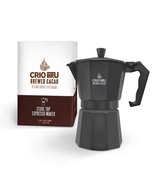 Crio Bru Mini 6 Cup Stovetop Espresso Maker Double Chocolate Welcome Starter Set