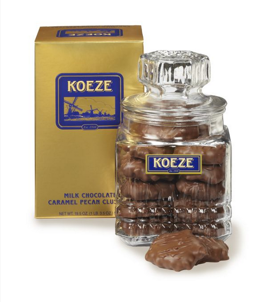 Koeze Milk Chocolate Pecan Turtles - 19.5 oz. Decanter