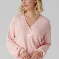 P.J. Salvage Women's Sweetheart Pointelle Cardigan - Pale Pink