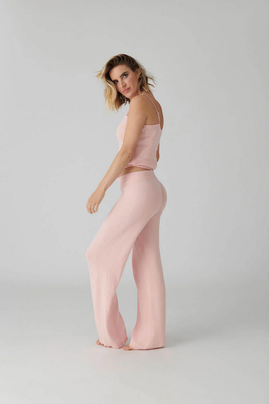 P.J. Salvage Women's Sweetheart Pointelle PJ Set - Pale Pink