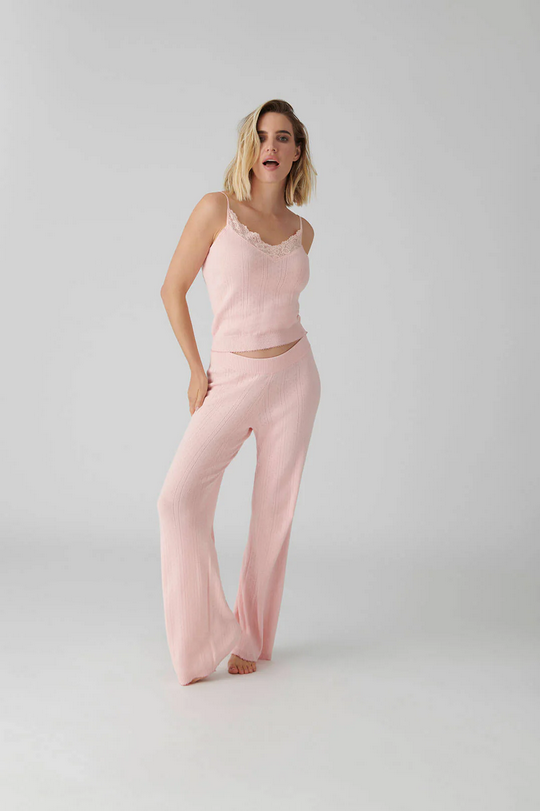 P.J. Salvage Women's Sweetheart Pointelle PJ Set - Pale Pink