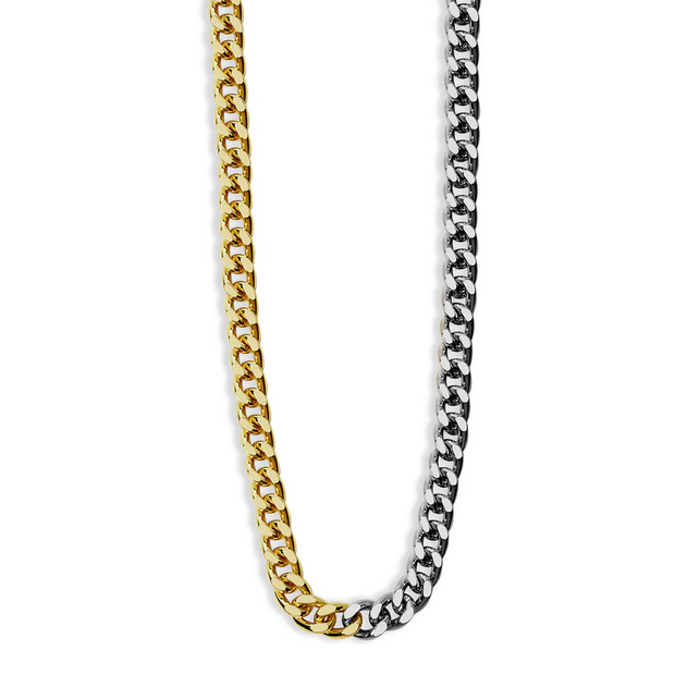 ARGENTO VIVO THE DOUBLE FLASH TWO TONE CHAIN NECKLACE (ELALUZ X ARGENTO VIVO)