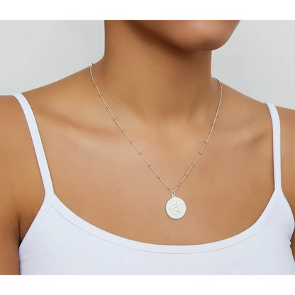 ARGENTO VIVO SAINT CHRISTOPHER SCRIPT NECKLACE
