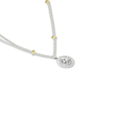 ARGENTO VIVO SAINT CHRISTOPHER SCRIPT NECKLACE