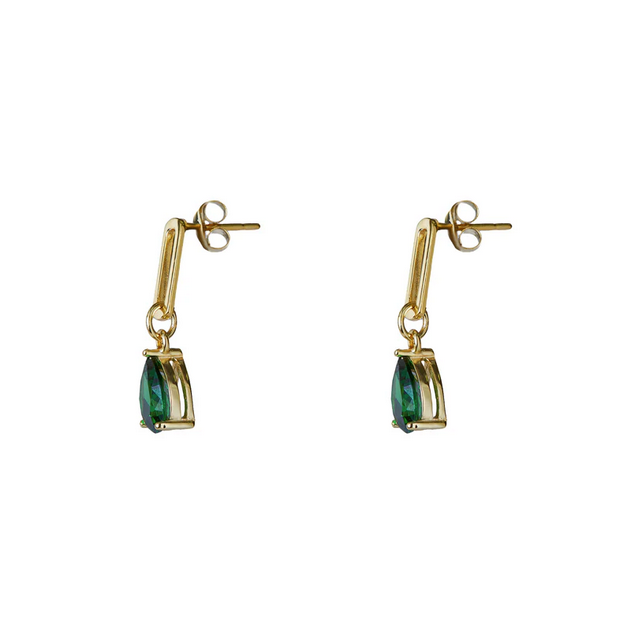 ARGENTO VIVO THE EMERALD PAPERCLIP DROP EARRING