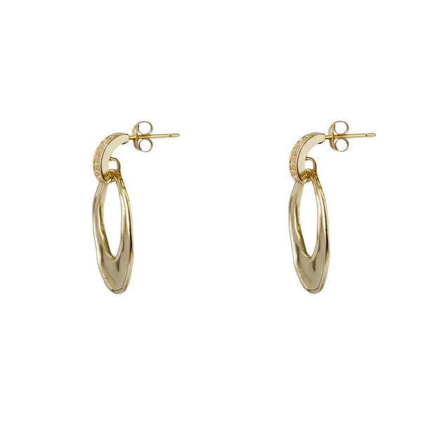 ARGENTO VIVO THE PAVE ORGANIC DOOR KNOCKER HOOP