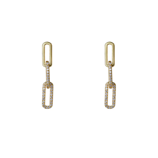 ARGENTO VIVO THE PAVE PAPERCLIP EARRING