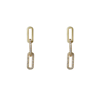 ARGENTO VIVO THE PAVE PAPERCLIP EARRING