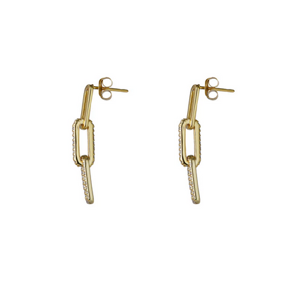 ARGENTO VIVO THE PAVE PAPERCLIP EARRING
