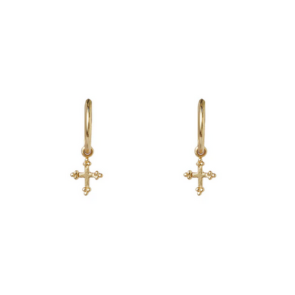 ARGENTO VIVO THE CROSS DROP MINI HOOP