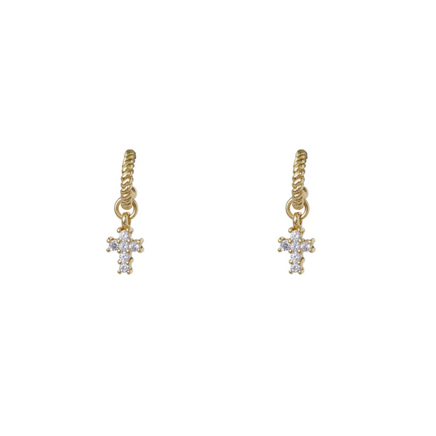 ARGENTO VIVO THE CZ CROSS HUGGIE
