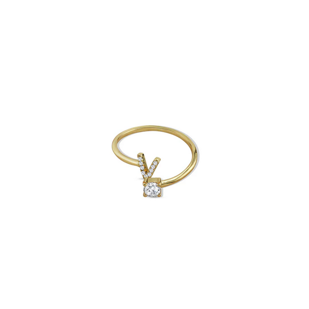 ARGENTO VIVO THE CZ INITIAL WRAP RING