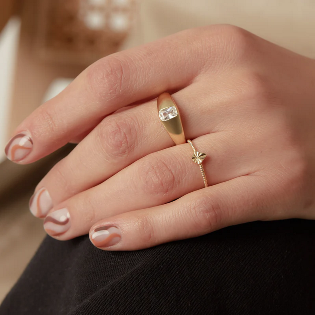 ARGENTO VIVO THE TALIA TEXTURED RING