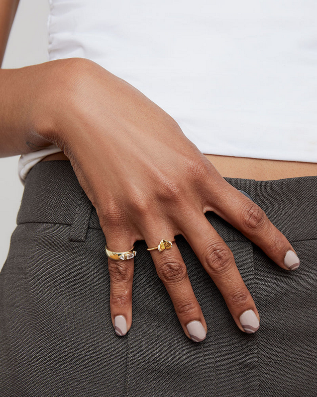 ARGENTO VIVO THE FLUTTER HEART RING