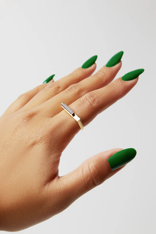 ARGENTO VIVO THE U SHAPE BAR RING