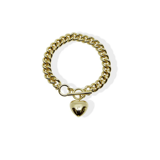 ARGENTO VIVO THE GOLD AMOUR CUBAN LINK BRACELET