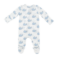 Angel Dear Kid's 2 Way Zipper Footie - Bubbly Whale Blue