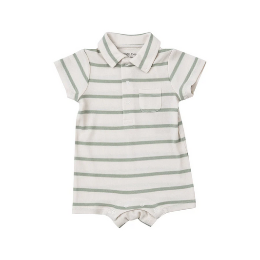 Angel Dear Kid's Polo Shortie - Desert Sage + Sugar Swizzle