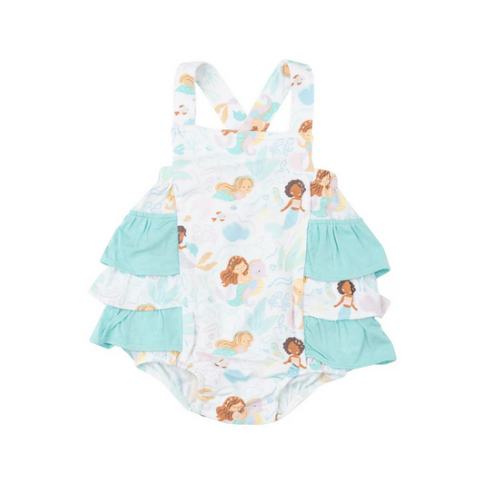 Angel Dear Kid's Ruffle Sunsuit - Magical Mermaids