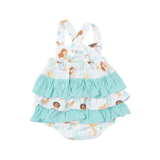 Angel Dear Kid's Ruffle Sunsuit - Magical Mermaids