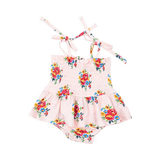 Angel Dear Kid's Smocked Bubble W/ Skirt - Pretty Bouquets